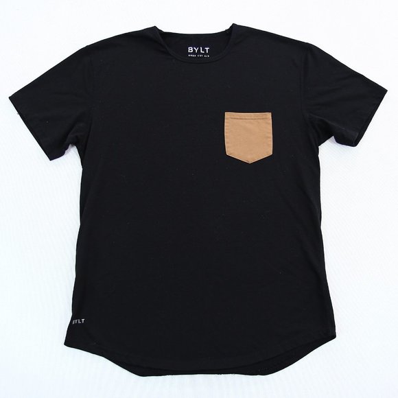 Bylt Other - Bylt Drop Cut Mens Short Sleeve S/S LUX Pocket Premium T Shirt Tee Black Size L